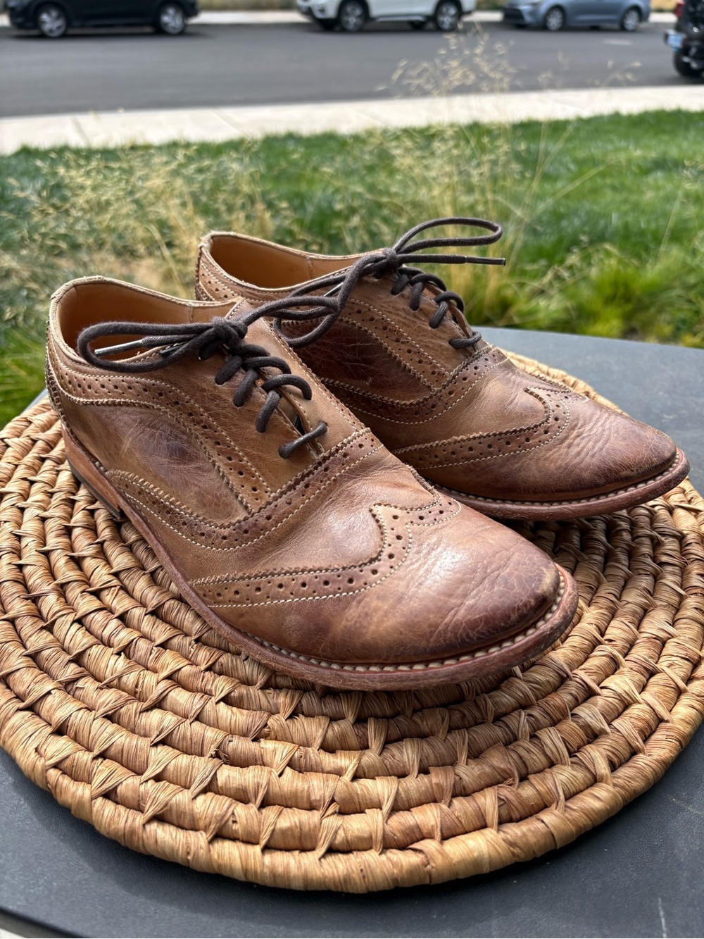 Brown Women’s Wingtip Oxford Shoes - Classic Leather